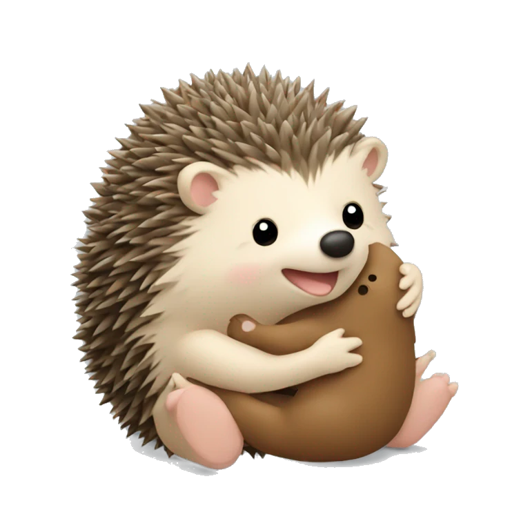 hedgehog hugging a teddy bear emoji