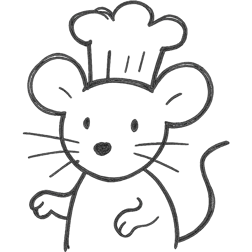 A mouse wearing a cook's hat emoji