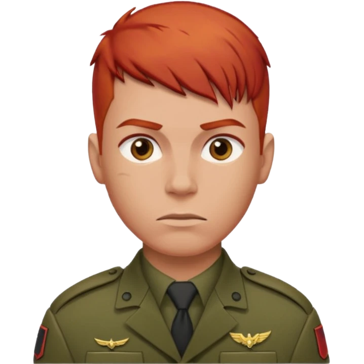 male soldier red hair style emoji