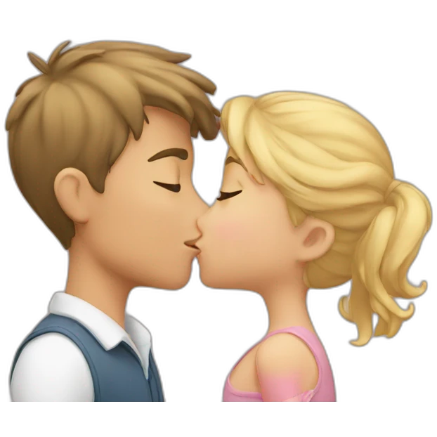 boy kissing girls emoji