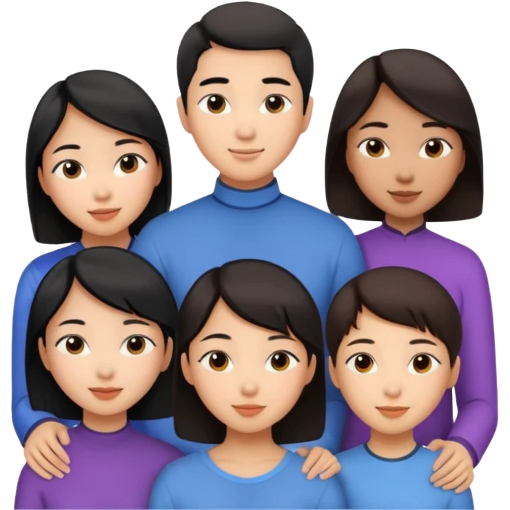 Friendship - relationship of mutual affection between people -  girls and a boy of various races with at least one asian girl. Show their necks, and shoulders please emoji