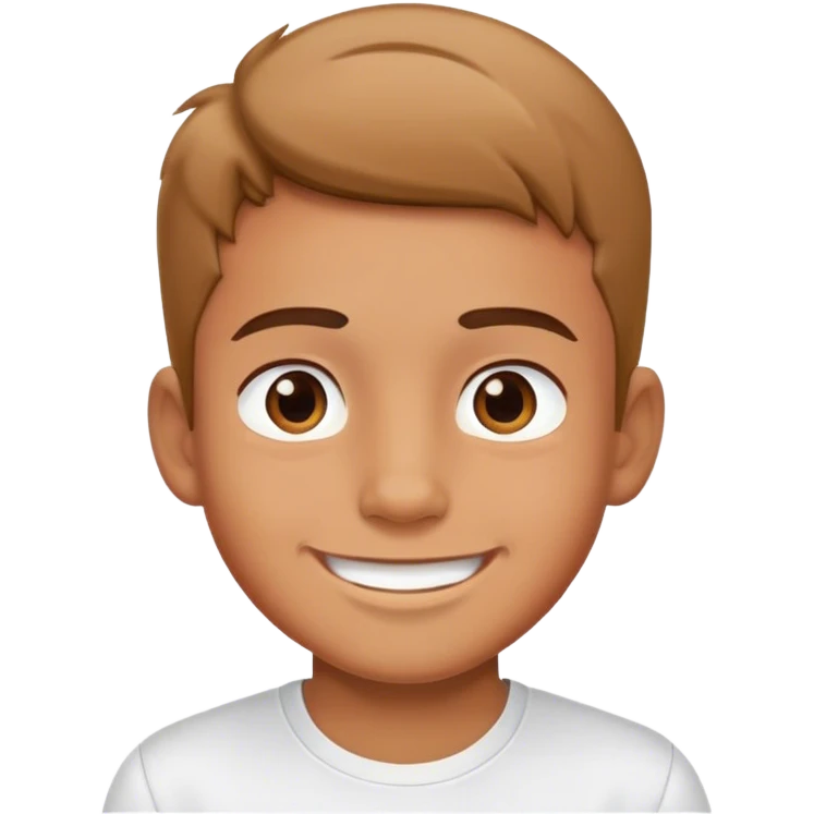 smiling boy in white shirt emoji
