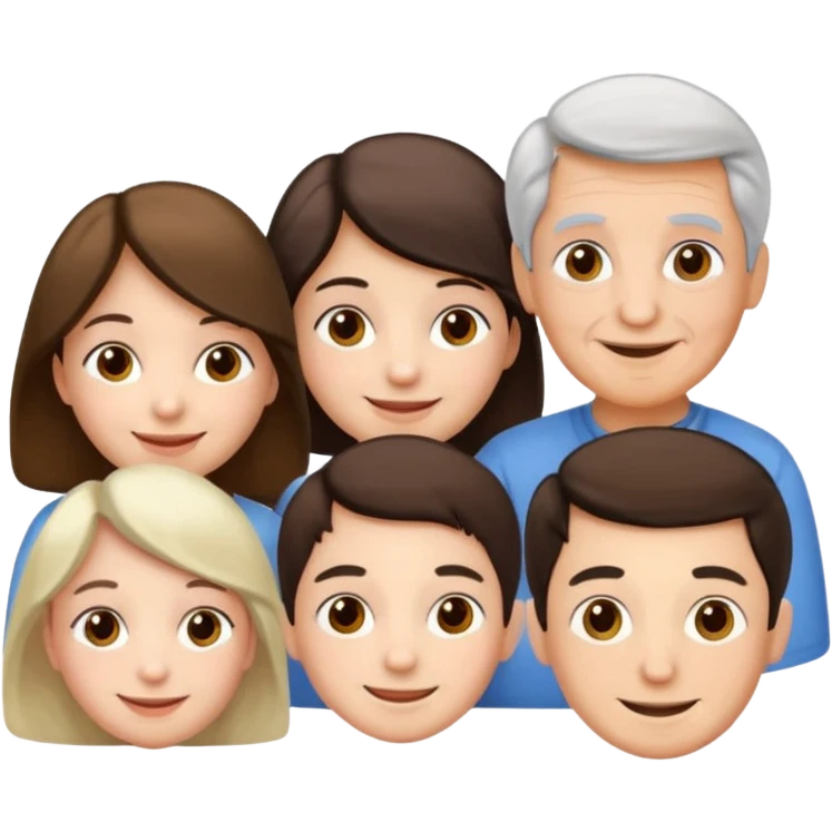 a group of 5 people all of diiferent ages let one  girl child, one teenage boy , two adult one man one women  and one old grandma emoji