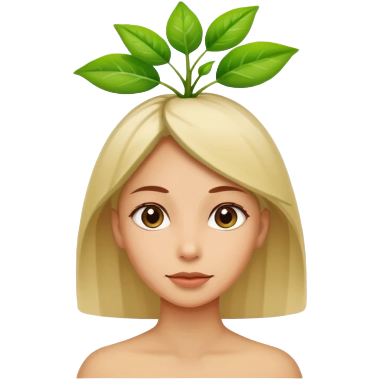 Woman with plant sprout on top of head  emoji
