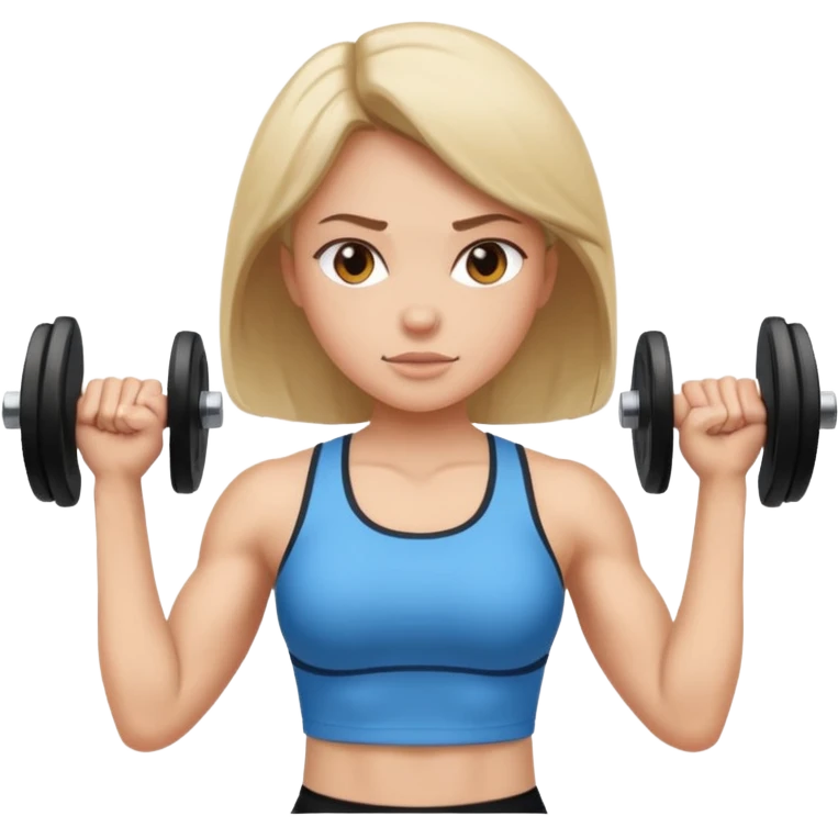 girl working out arms with a shirt on  emoji