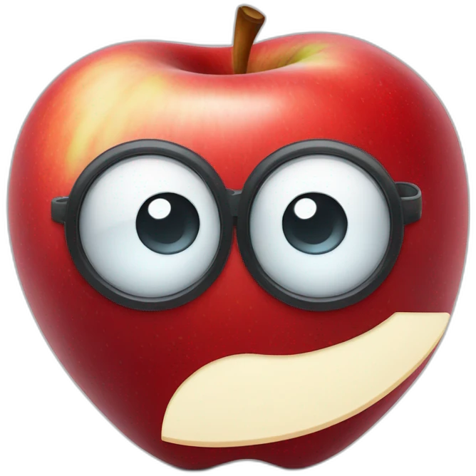 red apple with monocle emoji