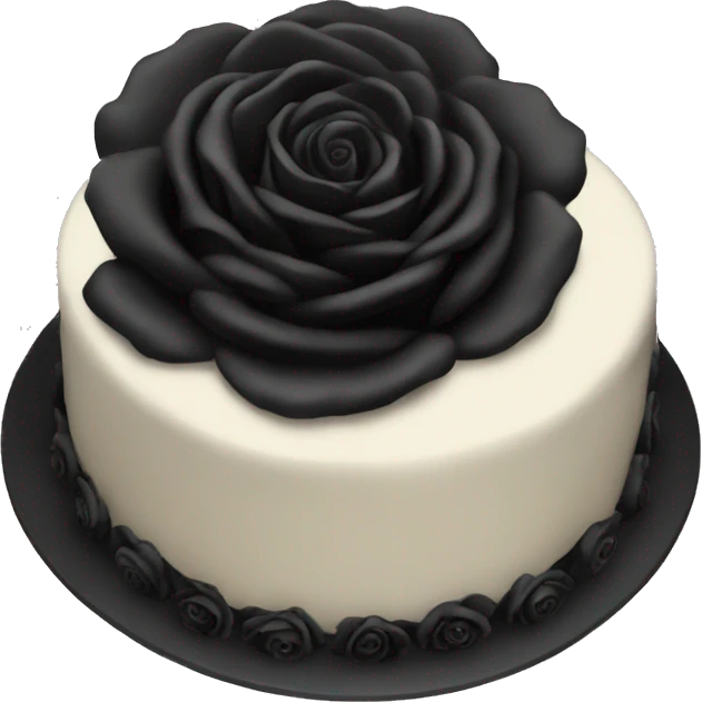 Black roses cake emoji