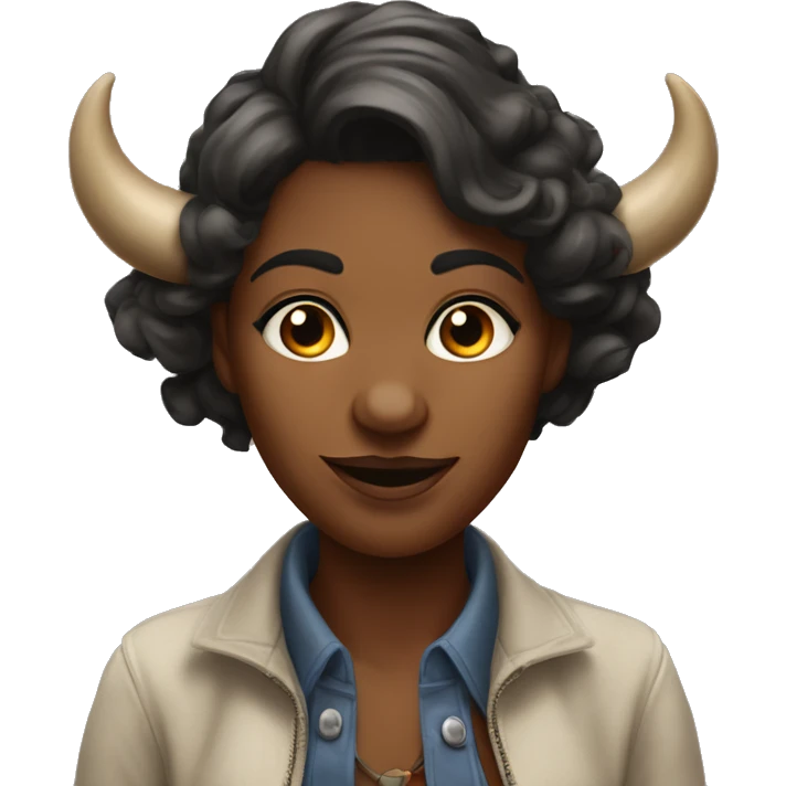 Anthropomorphic attractive female buffalo  emoji