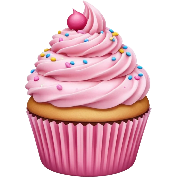 Cupcake with pink icing emoji