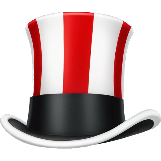 white top hat with red stripe emoji