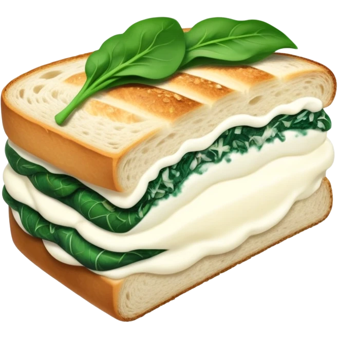sourdough bread slice with cream cheese and spinach   emoji