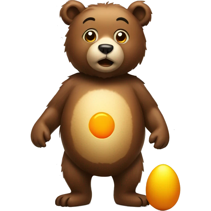 bear with egg emoji