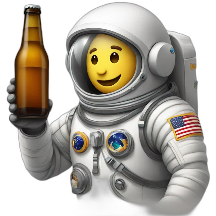 astronauta tomando birra emoji