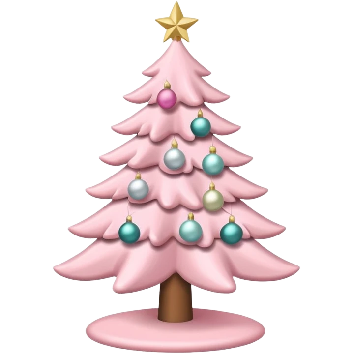 pastel pink christmas tree emoji