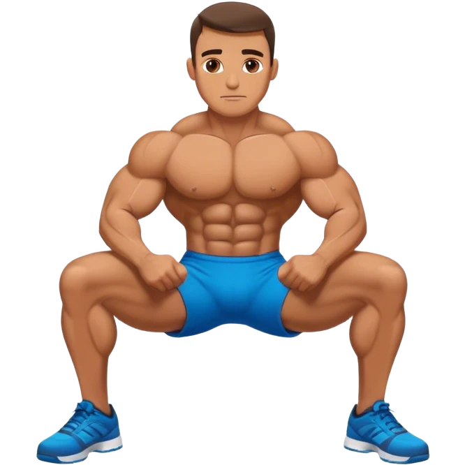 bodybuilder laying down abs exercise emoji