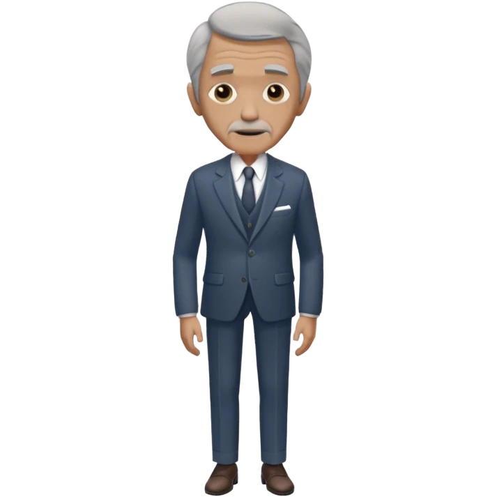 skinny old man looking rich emoji
