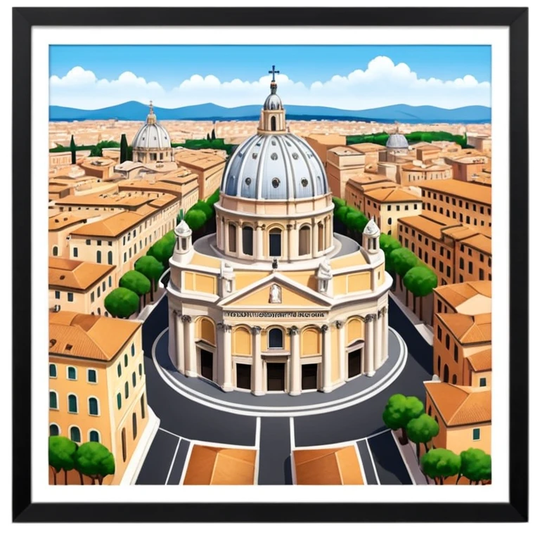 saint peter's church rome no frame, aereal view from up emoji