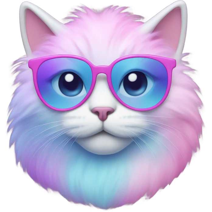 Cotton candy colored cat emoji