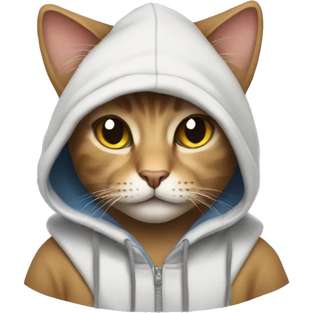 cat wearing a hoodie emoji