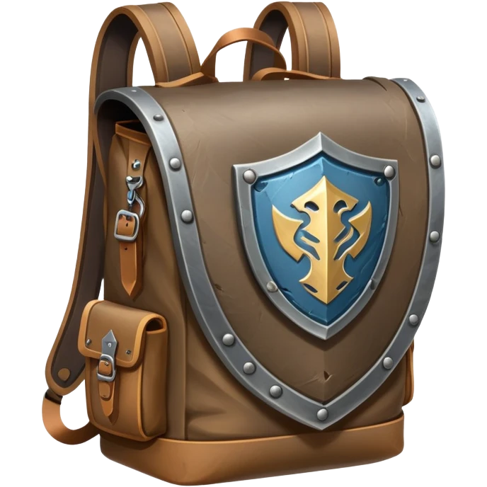 fantasy rpg backpack with shield emoji