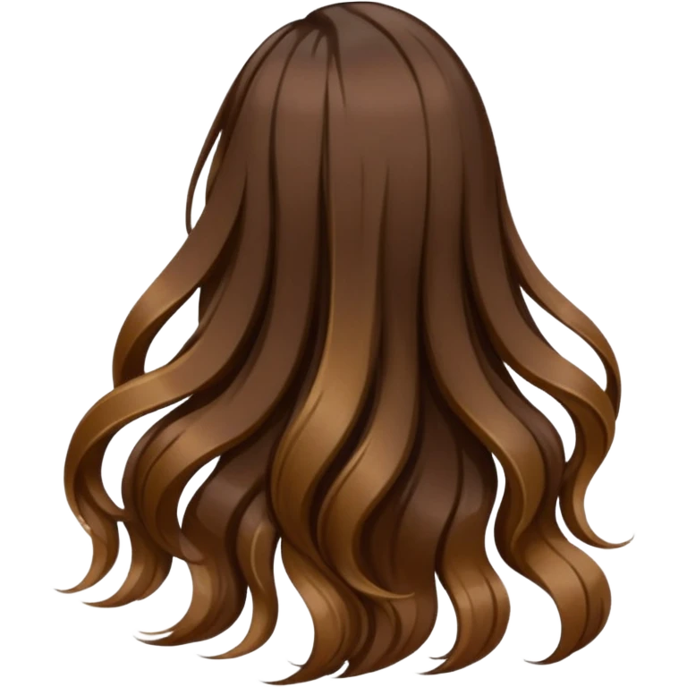 back view of long brown hair emoji