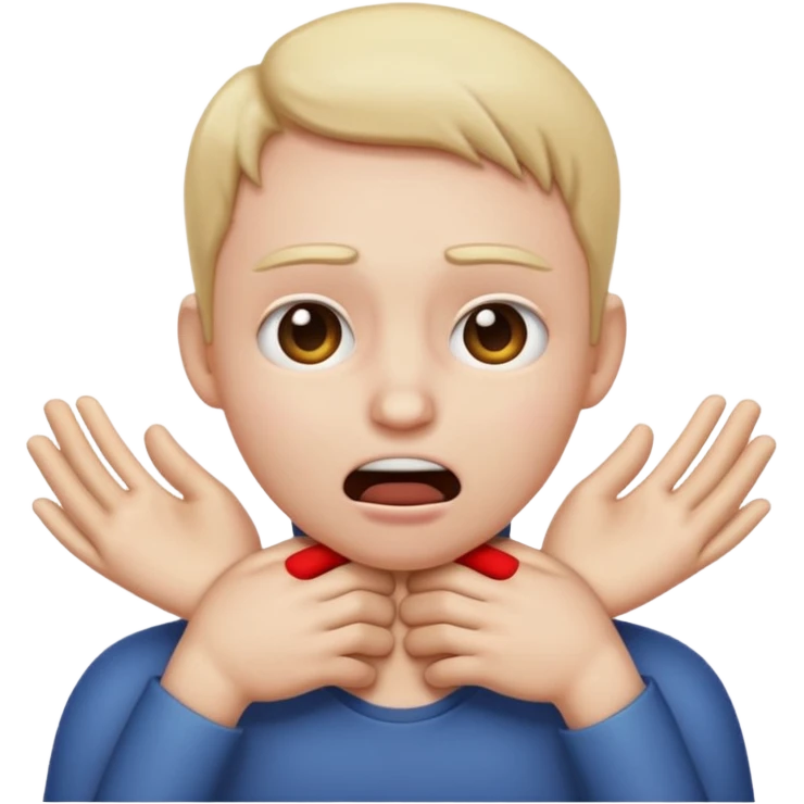 a emoji head choking itself
with both its hands around its neck very graphic emoji