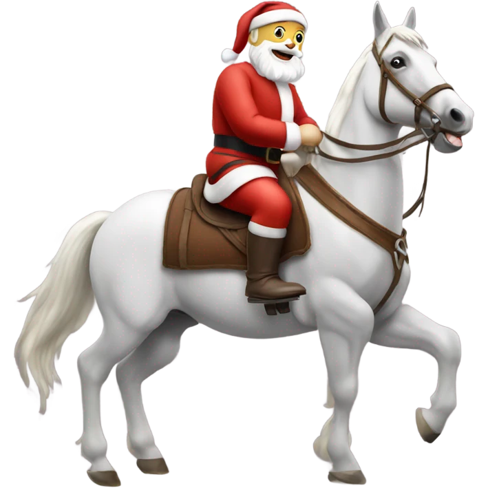 Santa riding a walking horse emoji