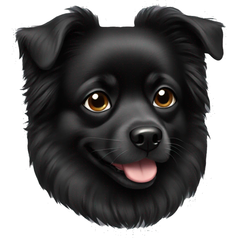 Black Pommeranian dog emoji