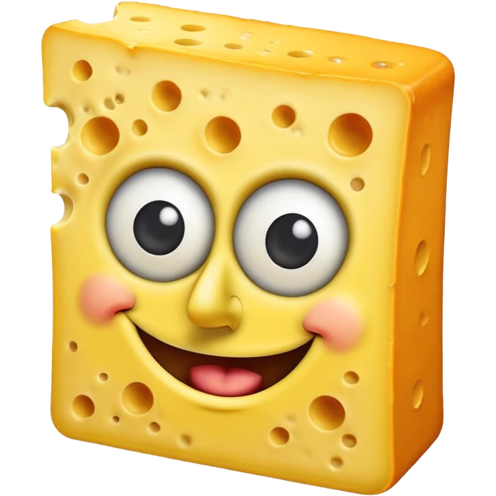 Give me a spongebob make it yellow but in cheese. no holes  emoji