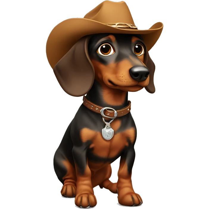 Dachshund wearing cowboy boots emoji