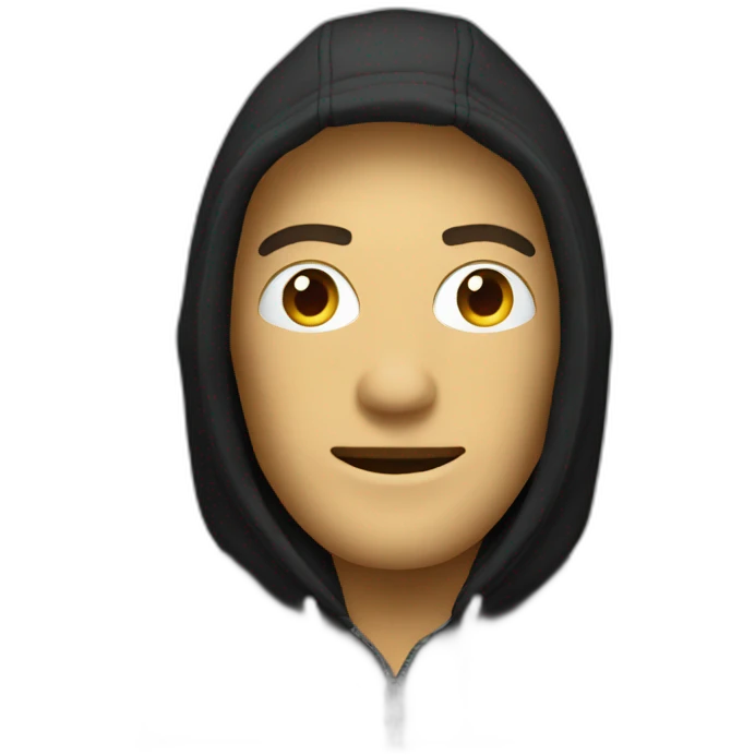 Homme noir cagoule emoji