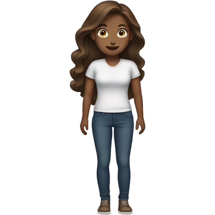 Woman Stand up with brown hair  emoji