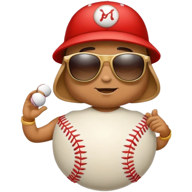 Mushroom friends wearing sunglasses at a baseball game emoji