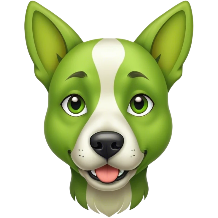 A emerald dog emoji
