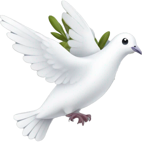 white dove with olive branch emoji