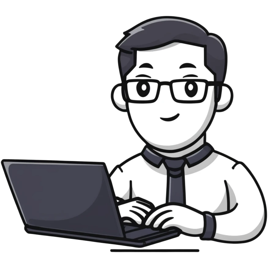 male teacher holding a laptop, teaching online emoji