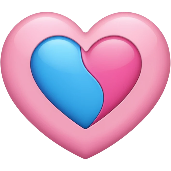 pink and blue heart  emoji