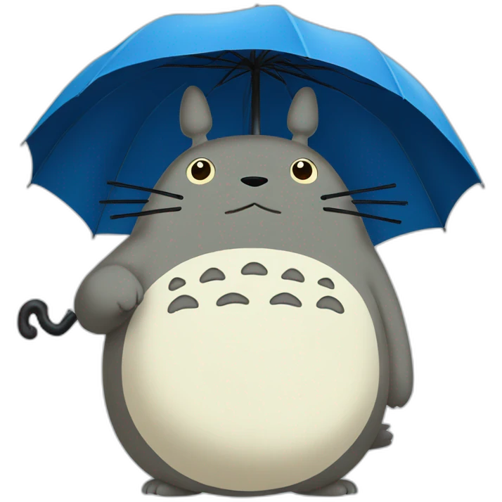 Totoro holding an umbrella emoji