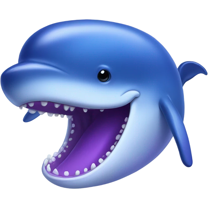Blue whale purple, open mouth emoji