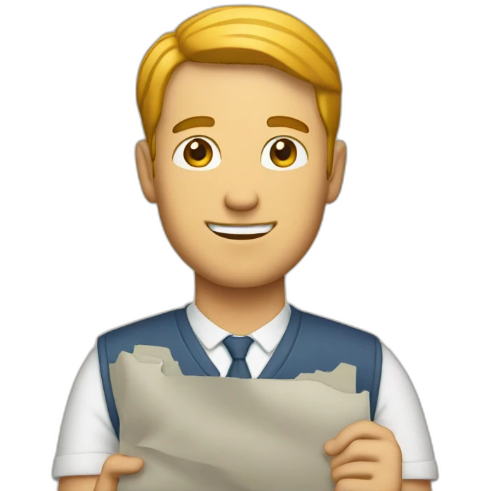 white man holding a map emoji