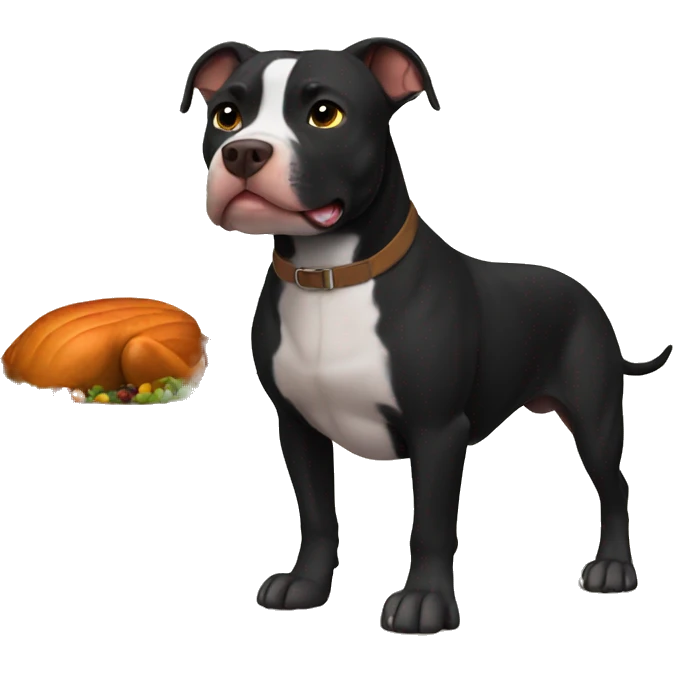 Black pitbull on Thanksgiving emoji