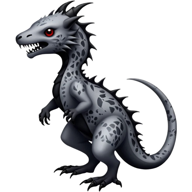 a dark gothic edgy vernid-fionbri-creature with splash patterns full body emoji