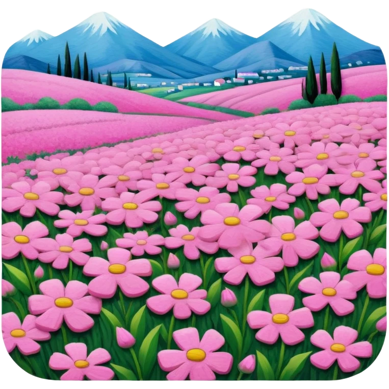 van gogh style pink SPAM  meat flowers landscape emoji