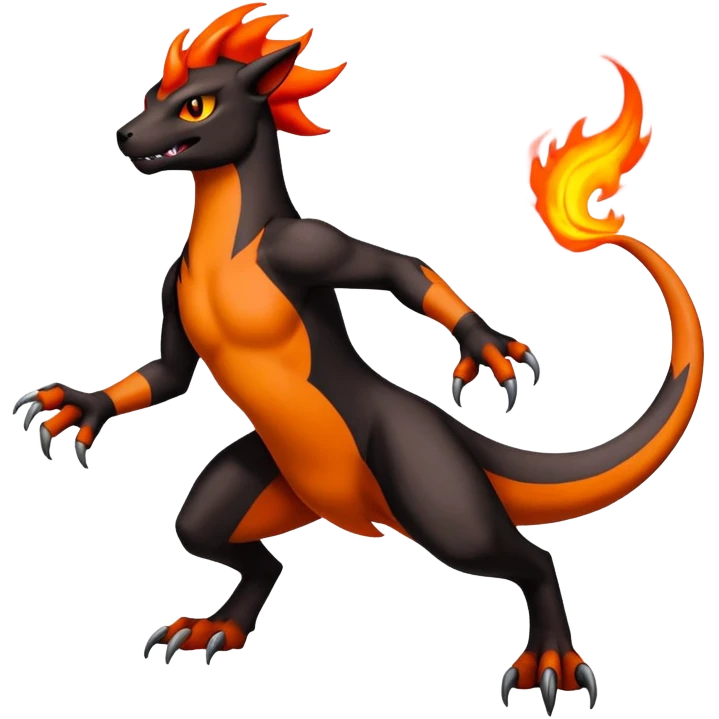 Houndoom-Charmeleon-Fakémon-hybrid-creature (full body)  emoji