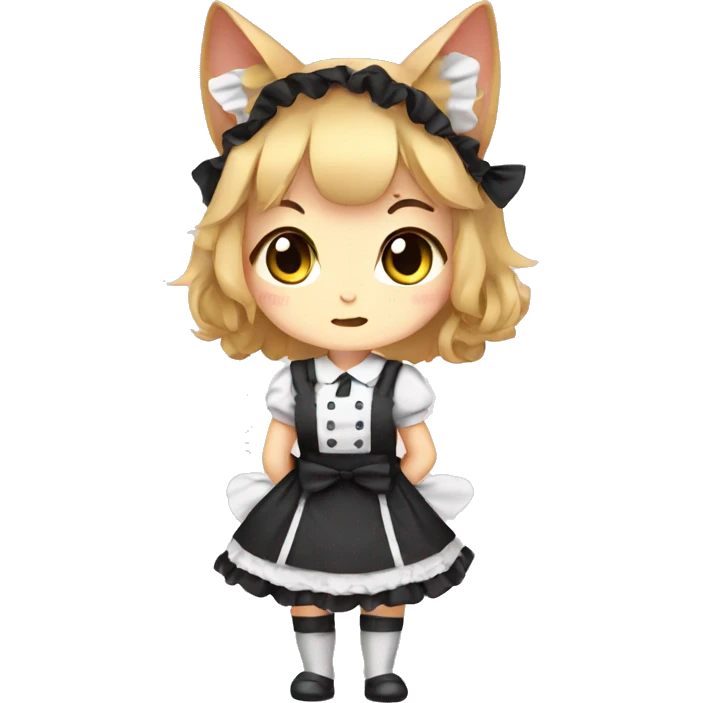 Chibi cat maid emoji