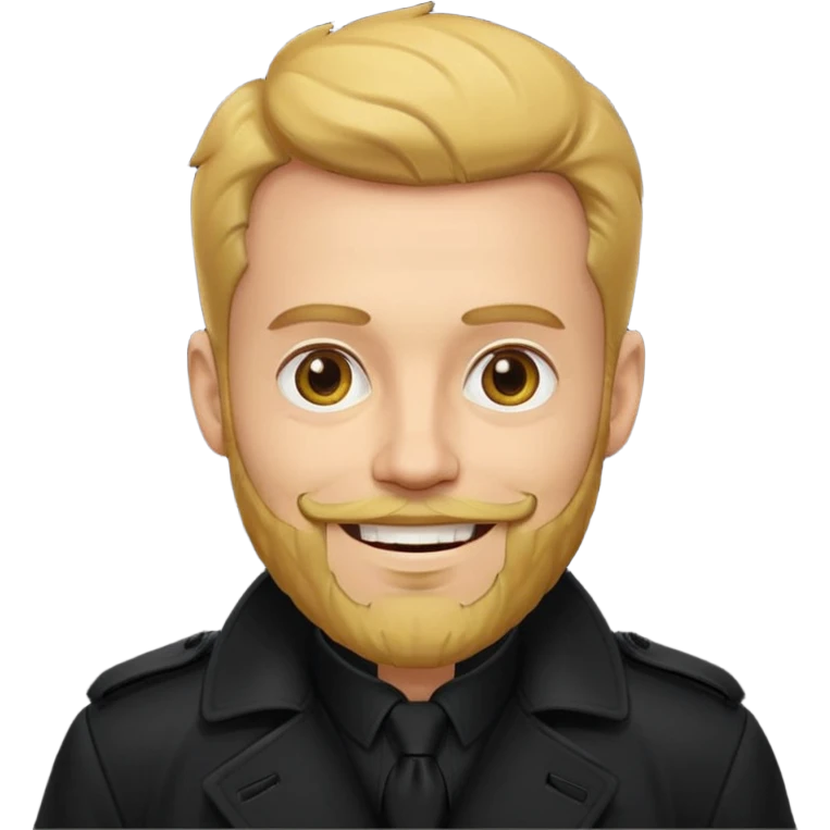 yellow bearded man in black in black trenchcoat  emoji