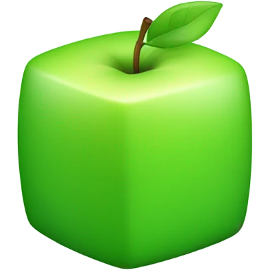 green Cube shaped Apple emoji