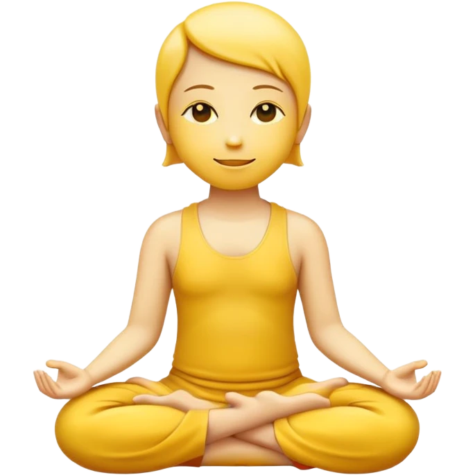 classic yellow emoji in lotus pose, serene face, meditating emoji
