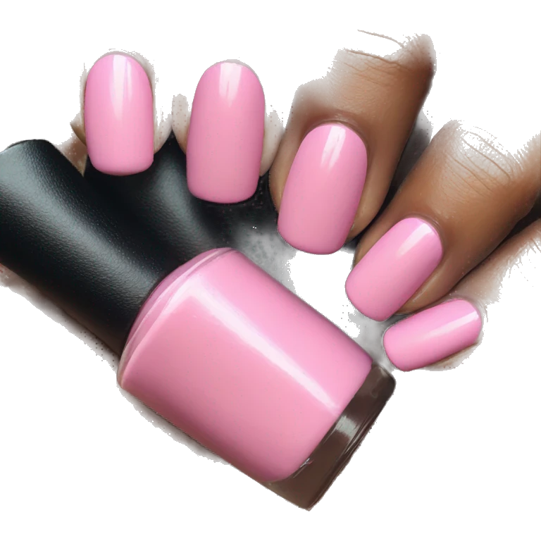 brunette pink nails  emoji