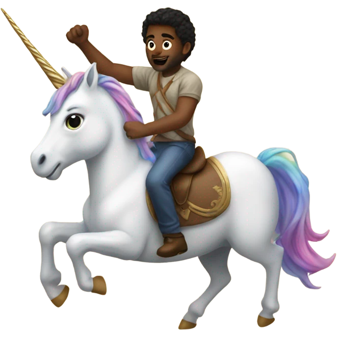 Me riding a unicorn emoji